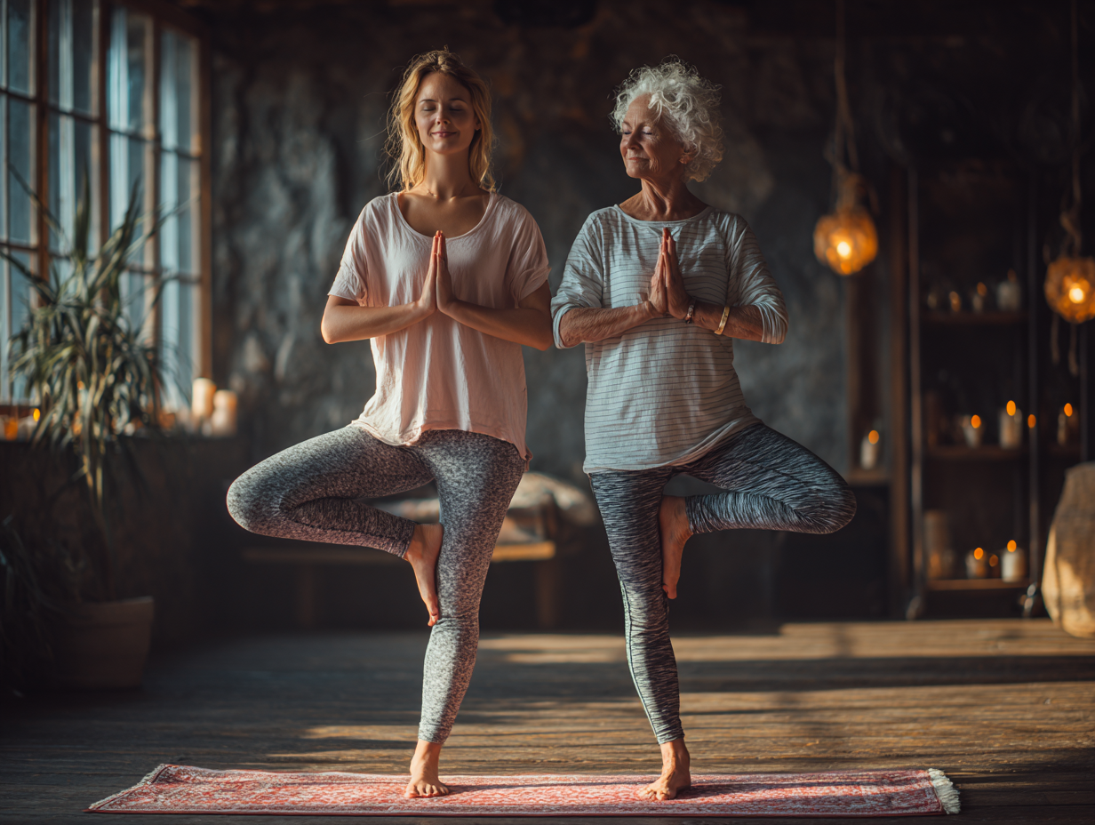 Основателката по време на медитация в природата